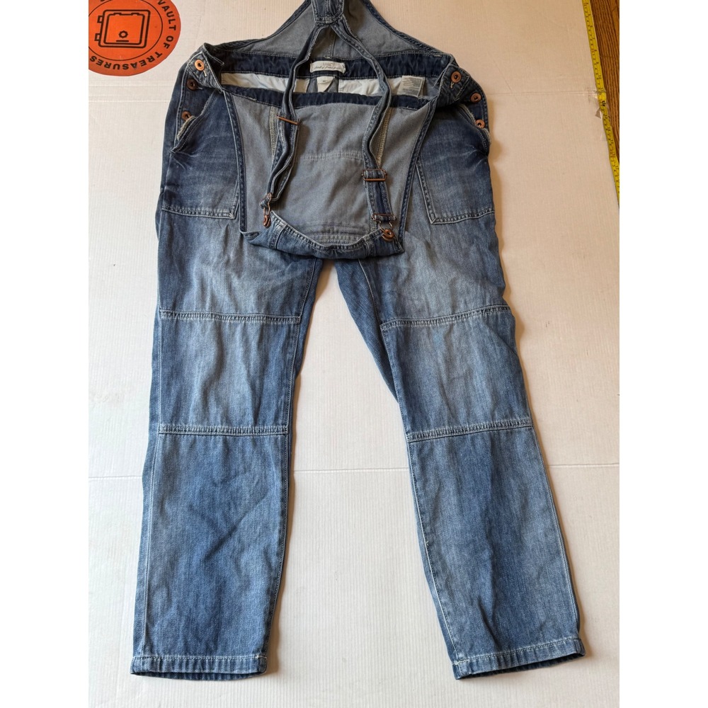 HM LOGG Women Denim Overalls Medium Wash Utility Straight Leg Bibs Size M